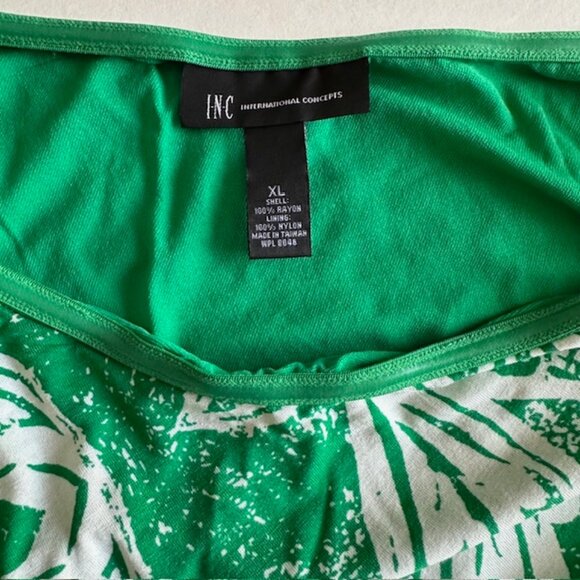 INC International Concept Green Women's Sleeveless One-Shoulder Top - Picture 4 of 7